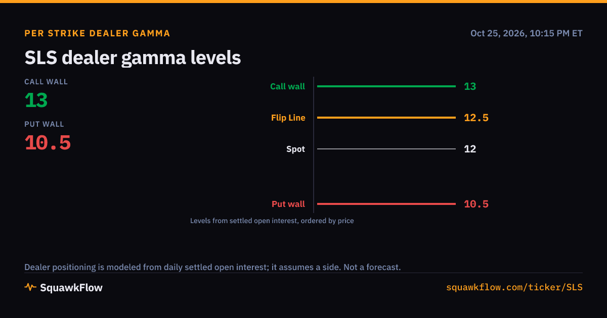 SLS Options Activity and Gamma | 2026-10-23